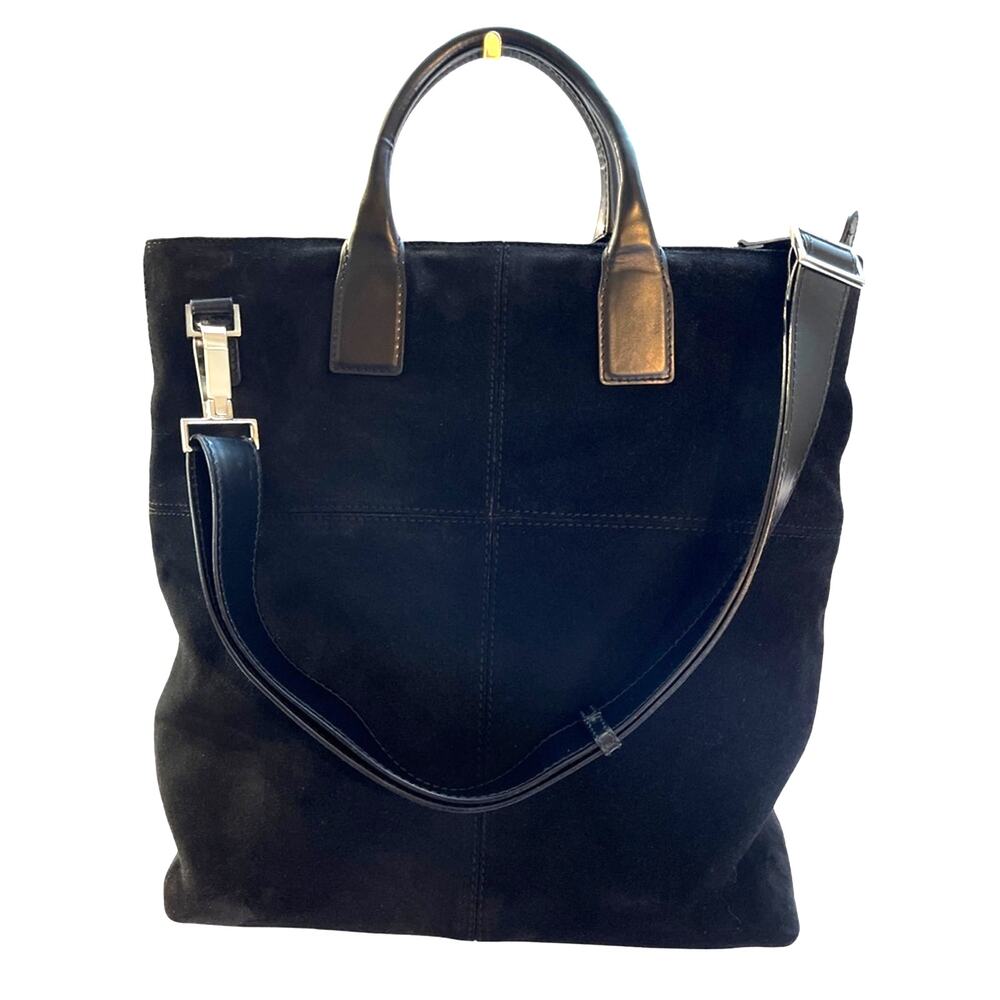 Gucci Tom Ford Vintage Made In Italy Black Suede Tote Bag Rago Bros Restored